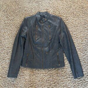 Like NEW (Maybe Worn Once?) TCEC Pleather Coat in Charcoal Gray Size Large